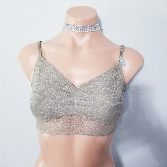 New PINK Victoria's Secret green lace bralette XS - Picture 1 of 4